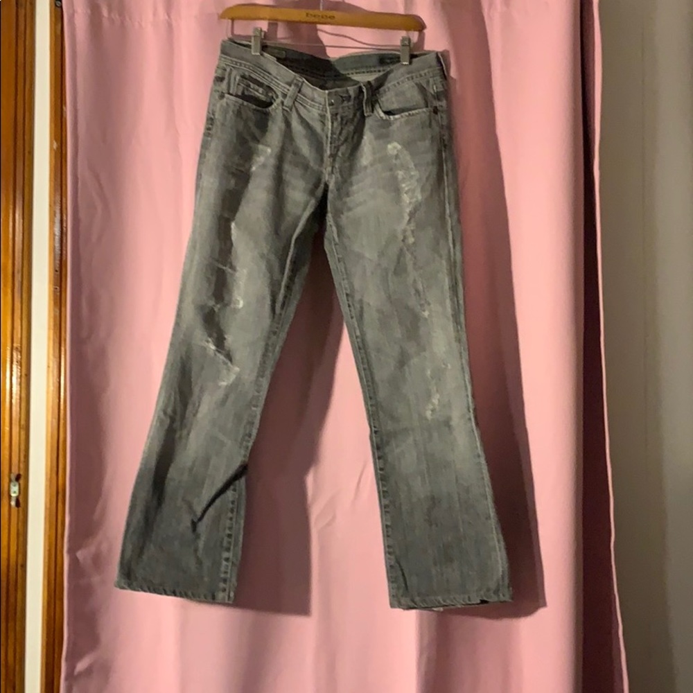 Grey distressed jeans